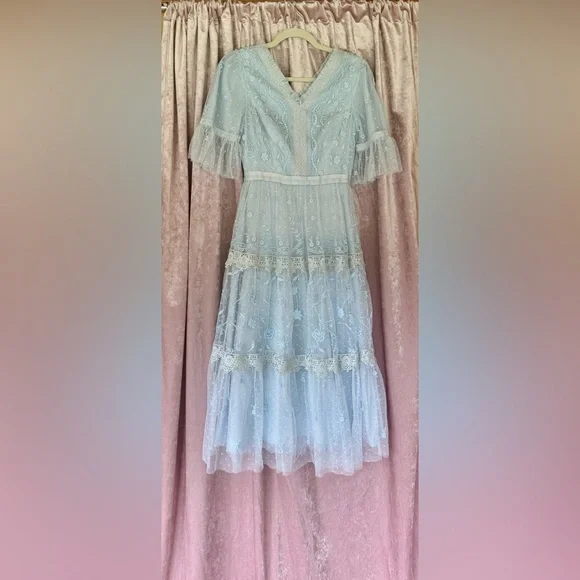 Ivy City Co. Jules Midi Dress in Baby Blue - Picture 3 of 7